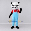 Custom Black White and Blue Panda in Overalls Mascot Costume Adult Full Body Suit for School Events Custom Black White and Blue Panda in Overalls Mascot Costume Adult Full Body Suit for School Events