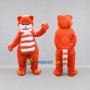 Custom Orange and White Cat Mascot Costume Adult Full Body Suit for School Events