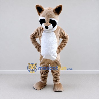 Custom Tan and White Masked Animal Character Mascot Costume Adult Full Body Suit for Community Events Custom Tan and White Masked Animal Character Mascot Costume Adult Full Body Suit for Community Events