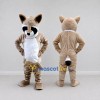 Custom Tan and White Masked Animal Character Mascot Costume Adult Full Body Suit for Community Events