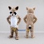 Custom Tan and White Masked Animal Character Mascot Costume Adult Full Body Suit for Community Events