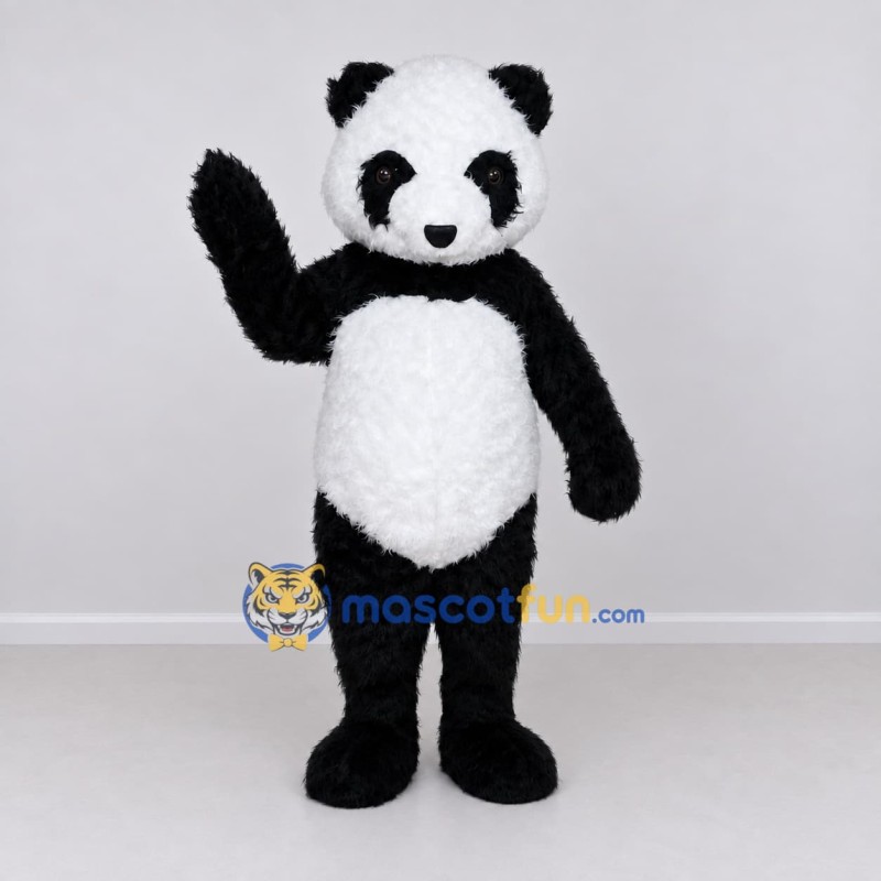 Custom Black and White Panda Mascot Costume Adult Full Body Suit for School Events Custom Black and White Panda Mascot Costume Adult Full Body Suit for School Events