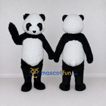 Custom Black and White Panda Mascot Costume Adult Full Body Suit for School Events