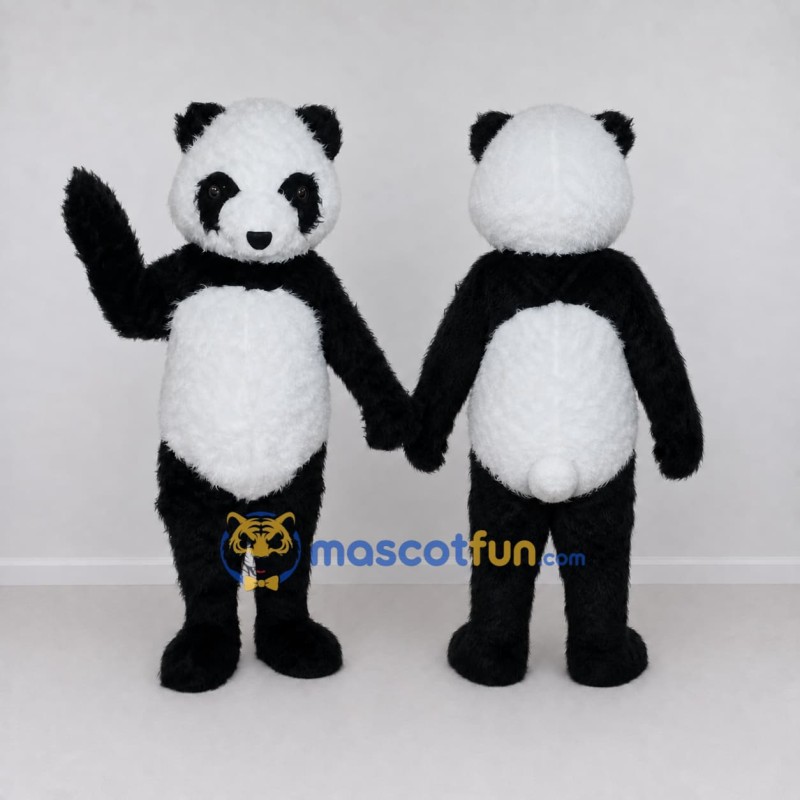 Custom Black and White Panda Mascot Costume Adult Full Body Suit for School Events Custom Black and White Panda Mascot Costume Adult Full Body Suit for School Events