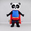 Custom Black White and Red Superhero Panda Mascot Costume Adult Full Body Suit for Theme Parties Custom Black White and Red Superhero Panda Mascot Costume Adult Full Body Suit for Theme Parties
