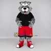 Custom Gray and Red Wolf in Sportswear Mascot Costume Adult Full Body Suit for Sports Events Custom Gray and Red Wolf in Sportswear Mascot Costume Adult Full Body Suit for Sports Events