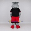 Custom Gray and Red Wolf in Sportswear Mascot Costume Adult Full Body Suit for Sports Events Custom Gray and Red Wolf in Sportswear Mascot Costume Adult Full Body Suit for Sports Events