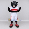 Custom Black and White Panther in Sportswear Mascot Costume Adult Full Body Suit for Sports Events