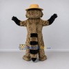 Custom Brown and White Raccoon in Hat Mascot Costume Adult Full Body Suit for Outdoor Events Custom Brown and White Raccoon in Hat Mascot Costume Adult Full Body Suit for Outdoor Events
