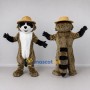 Custom Brown and White Raccoon in Hat Mascot Costume Adult Full Body Suit for Outdoor Events