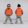 Custom Gray and Orange Animal Character in Sunglasses Mascot Costume Adult Full Body Suit for Sports Events Custom Gray and Orange Animal Character in Sunglasses Mascot Costume Adult Full Body Suit for Sports Events
