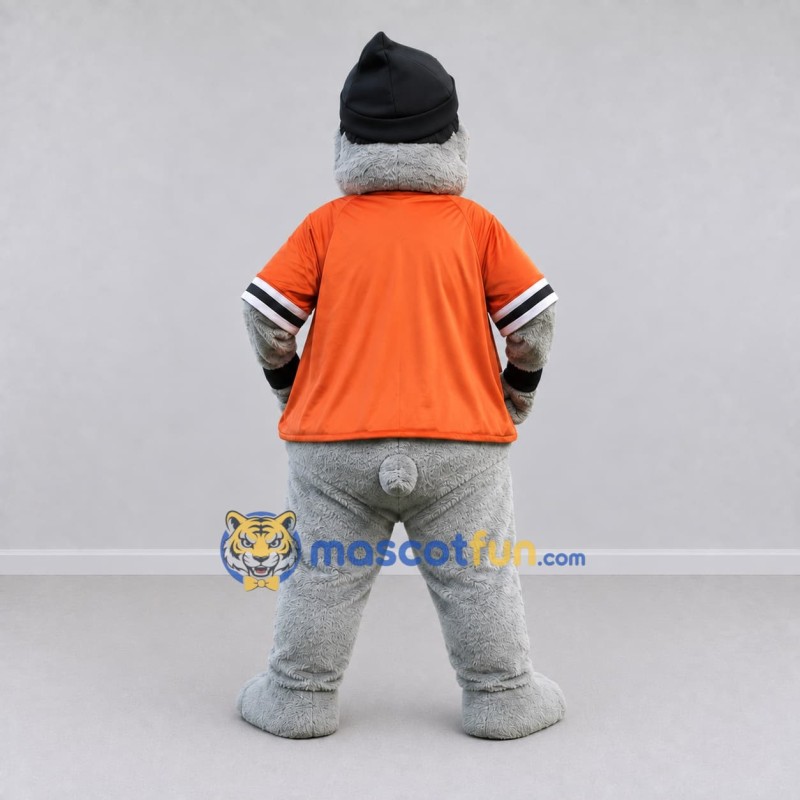 Custom Gray and Orange Animal Character in Sunglasses Mascot Costume Adult Full Body Suit for Sports Events Custom Gray and Orange Animal Character in Sunglasses Mascot Costume Adult Full Body Suit for Sports Events