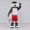 Custom Gray and Red Bulldog in Sportswear Mascot Costume Adult Full Body Suit for Sports Events Custom Gray and Red Bulldog in Sportswear Mascot Costume Adult Full Body Suit for Sports Events