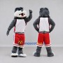 Custom Gray and Red Bulldog in Sportswear Mascot Costume Adult Full Body Suit for Sports Events