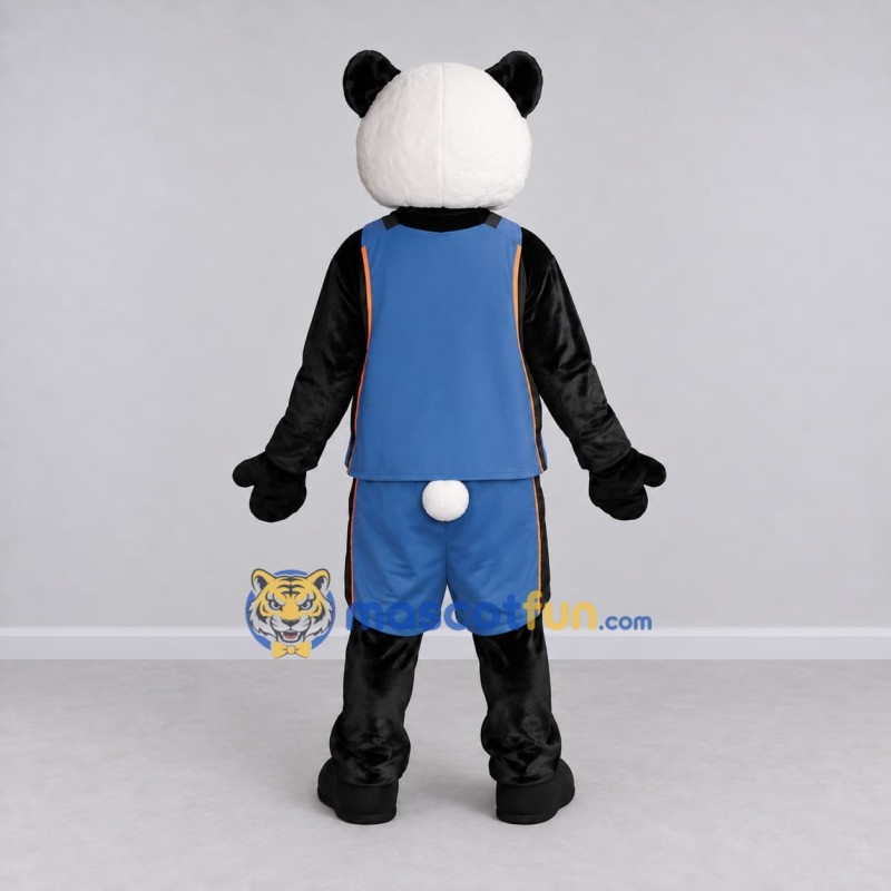 Custom Black White and Blue Panda in Basketball Uniform Mascot Costume Adult Full Body Suit for Sports Events Custom Black White and Blue Panda in Basketball Uniform Mascot Costume Adult Full Body Suit for Sports Events