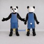 Custom Black White and Blue Panda in Basketball Uniform Mascot Costume Adult Full Body Suit for Sports Events