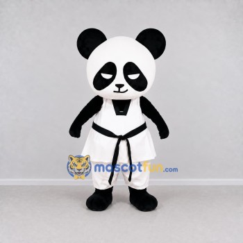 Custom Black and White Panda in Martial Arts Uniform Mascot Costume Adult Full Body Suit for Martial Arts Events Custom Black and White Panda in Martial Arts Uniform Mascot Costume Adult Full Body Suit for Martial Arts Events