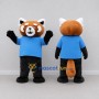 Custom Orange Black and Blue Red Panda in T Shirt Mascot Costume Adult Full Body Suit for School Events