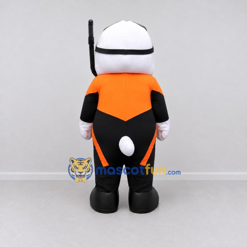 Custom Black White and Orange Panda in Diving Outfit Mascot Costume Adult Full Body Suit for Summer Events Custom Black White and Orange Panda in Diving Outfit Mascot Costume Adult Full Body Suit for Summer Events