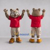 Custom Tan and Red Squirrel in T Shirt Mascot Costume Adult Full Body Suit for School Events