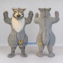 Custom Gray and White Wolf Mascot Costume Adult Full Body Suit for School Events