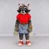 Custom Brown Gray and Red Raccoon in Skirt Mascot Costume Adult Full Body Suit for School Events