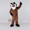 Custom Brown Black and White Badger Mascot Costume Adult Full Body Suit for School Events