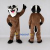 Custom Brown Black and White Badger Mascot Costume Adult Full Body Suit for School Events