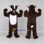 Custom Brown and White Badger Mascot Costume Adult Full Body Suit for School Events