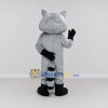 Custom Gray and White Raccoon Mascot Costume Adult Full Body Suit for School Events Custom Gray and White Raccoon Mascot Costume Adult Full Body Suit for School Events