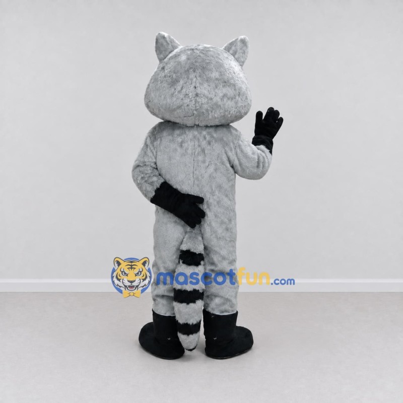 Custom Gray and White Raccoon Mascot Costume Adult Full Body Suit for School Events Custom Gray and White Raccoon Mascot Costume Adult Full Body Suit for School Events