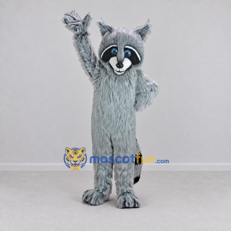 Custom Gray and Black Raccoon Mascot Costume Adult Full Body Suit for Wildlife Events Custom Gray and Black Raccoon Mascot Costume Adult Full Body Suit for Wildlife Events