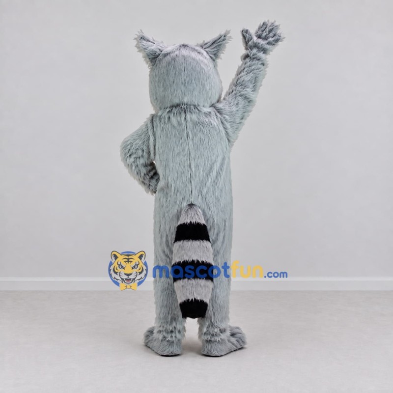 Custom Gray and Black Raccoon Mascot Costume Adult Full Body Suit for Wildlife Events Custom Gray and Black Raccoon Mascot Costume Adult Full Body Suit for Wildlife Events
