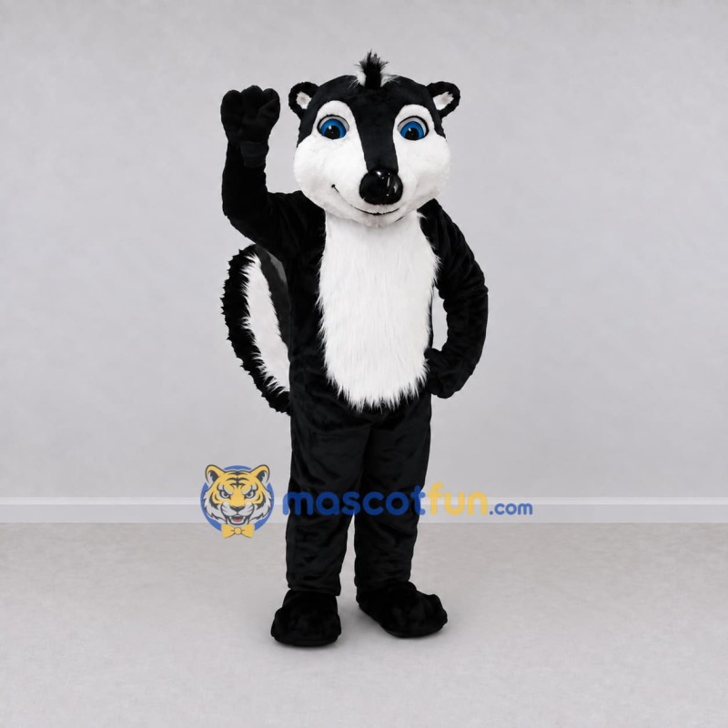 Custom Black and White Skunk Mascot Costume Adult Full Body Suit for Wildlife Events