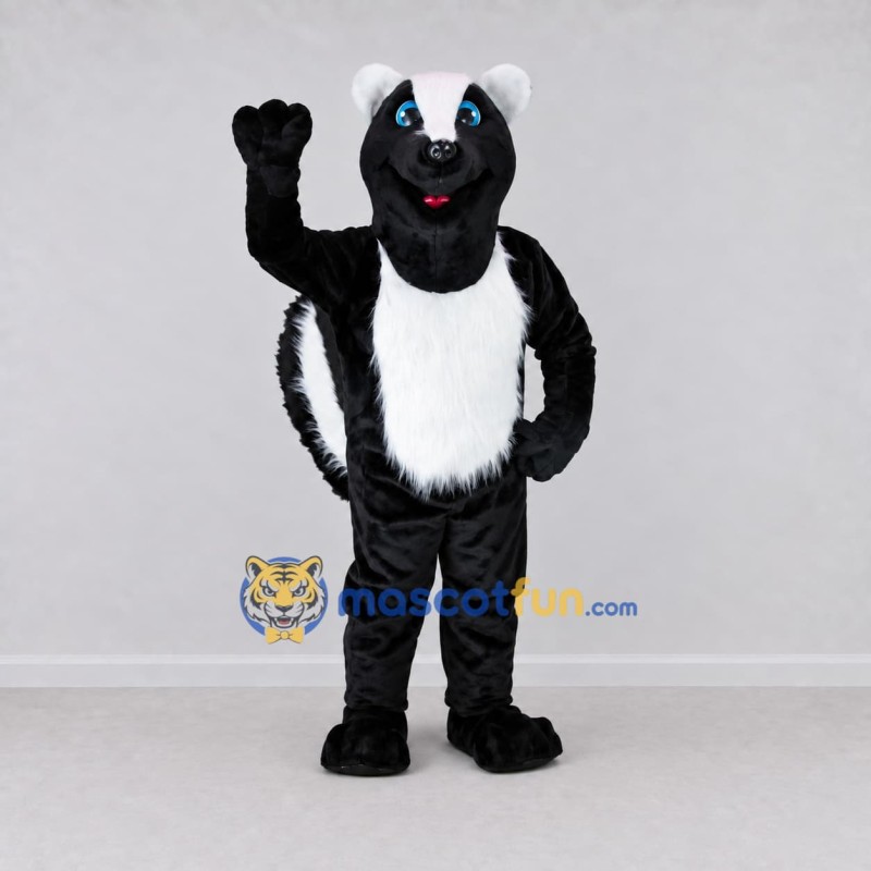 Custom Black and White Skunk Mascot Costume Adult Full Body Suit for Wildlife Events Custom Black and White Skunk Mascot Costume Adult Full Body Suit for Wildlife Events
