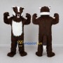 Custom Brown and White Badger Mascot Costume Adult Full Body Suit for School Events