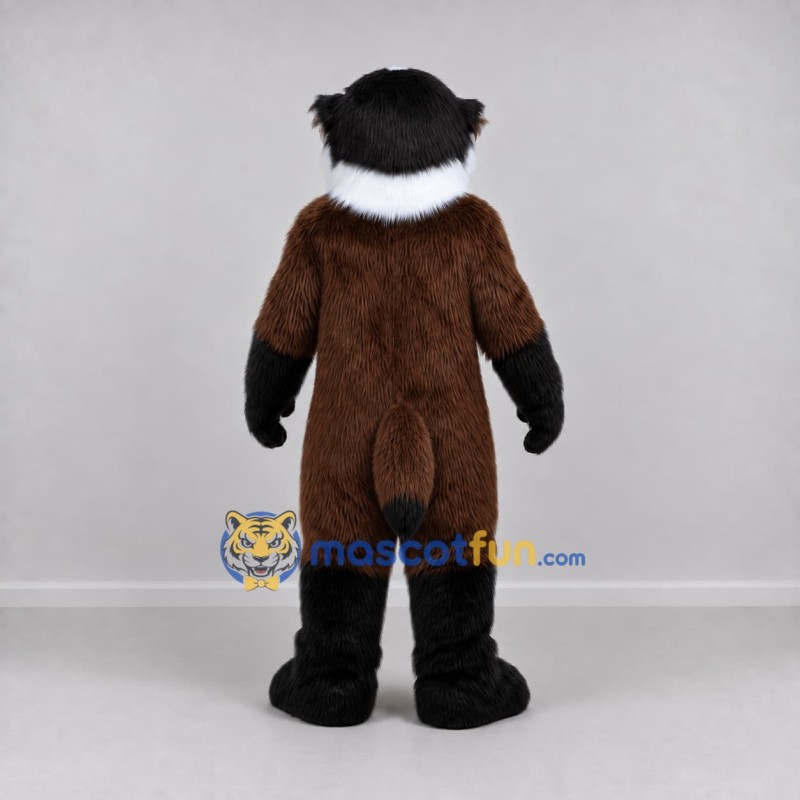 Custom Brown Black and White Animal Character Mascot Costume Adult Full Body Suit for School Events Custom Brown Black and White Animal Character Mascot Costume Adult Full Body Suit for School Events