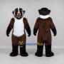 Custom Brown Black and White Animal Character Mascot Costume Adult Full Body Suit for School Events