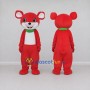 Custom Red and White Bear with Scarf Mascot Costume Adult Full Body Suit for Community Events