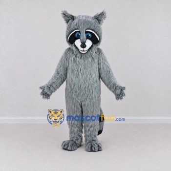 Custom Gray and Black Raccoon Mascot Costume Adult Full Body Suit for Wildlife Events Custom Gray and Black Raccoon Mascot Costume Adult Full Body Suit for Wildlife Events