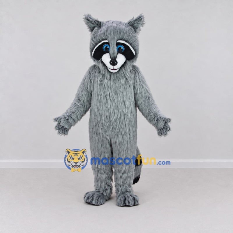 Custom Gray and Black Raccoon Mascot Costume Adult Full Body Suit for Wildlife Events Custom Gray and Black Raccoon Mascot Costume Adult Full Body Suit for Wildlife Events