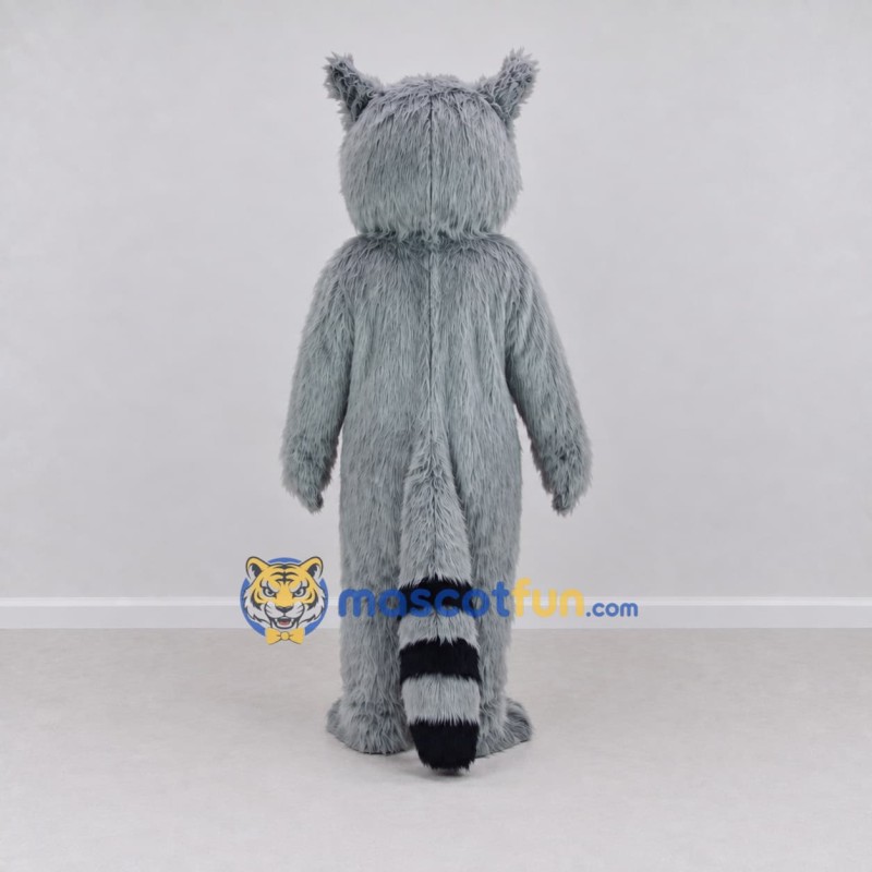 Custom Gray and Black Raccoon Mascot Costume Adult Full Body Suit for Wildlife Events Custom Gray and Black Raccoon Mascot Costume Adult Full Body Suit for Wildlife Events