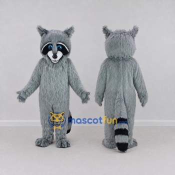 Custom Gray and Black Raccoon Mascot Costume Adult Full Body Suit for Wildlife Events