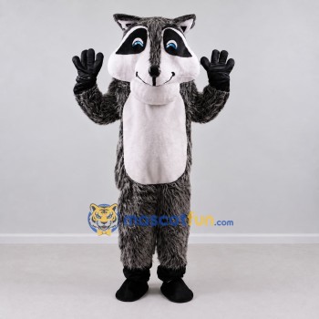 Custom Gray and White Raccoon Mascot Costume Adult Full Body Suit for School Events Custom Gray and White Raccoon Mascot Costume Adult Full Body Suit for School Events