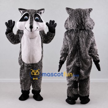 Custom Gray and White Raccoon Mascot Costume Adult Full Body Suit for School Events