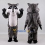 Custom Gray and White Raccoon Mascot Costume Adult Full Body Suit for School Events