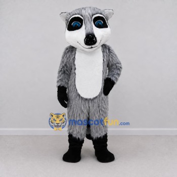 Custom Gray and White Raccoon Mascot Costume Adult Full Body Suit for School Events Custom Gray and White Raccoon Mascot Costume Adult Full Body Suit for School Events