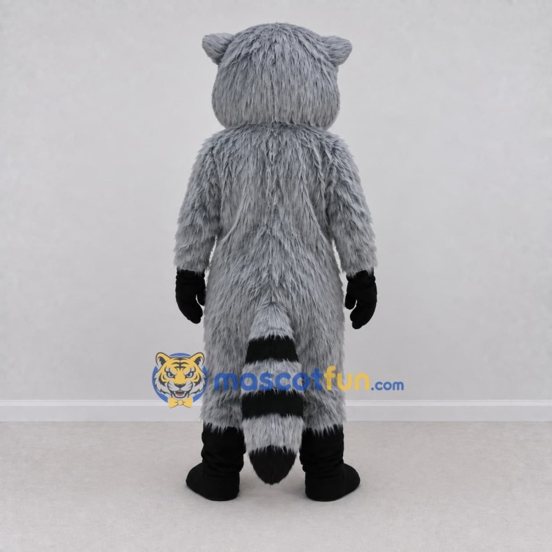 Custom Gray and White Raccoon Mascot Costume Adult Full Body Suit for School Events