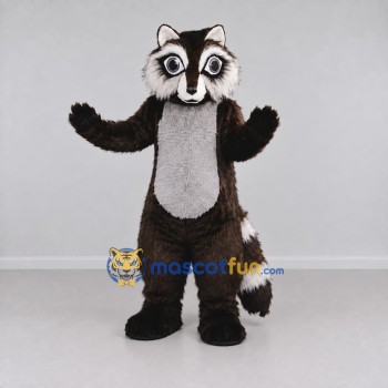 Custom Brown and Gray Raccoon Mascot Costume Adult Full Body Suit for Wildlife Events Custom Brown and Gray Raccoon Mascot Costume Adult Full Body Suit for Wildlife Events