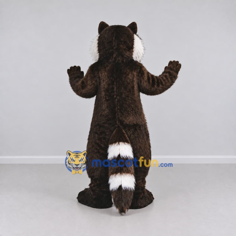 Custom Brown and Gray Raccoon Mascot Costume Adult Full Body Suit for Wildlife Events Custom Brown and Gray Raccoon Mascot Costume Adult Full Body Suit for Wildlife Events